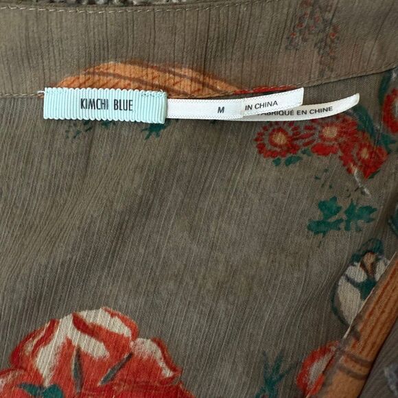 Kimchi Blue Urban Outfitters Bird Cage Floral Duster Kimono Cardigan Medium Bell - Picture 3 of 5